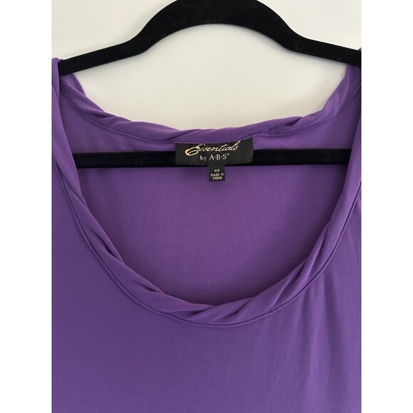 Essentials by ABS Purple Sz 10 Sleeveless Wide Strap Oversized Mini Dress NWT - Picture 2 of 7